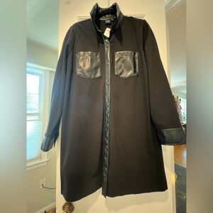 GAP Black Dress with Leather Trim